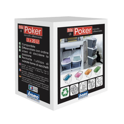 Pattumiera Poker tris L28xP40x31h