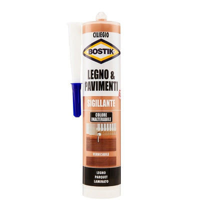 Sigillante Bostik Ciliegio 300 ml per riparare crepe e fessure su pavimenti in legno e parquet - D2610