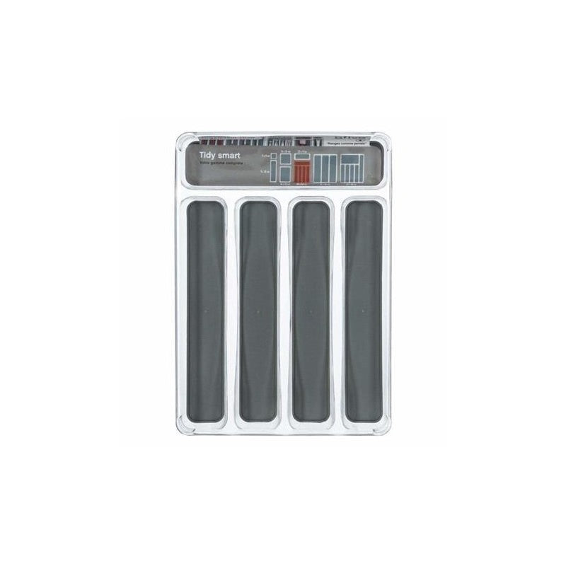 Organizzatore posate in gomma cinque scomparti Grigio Scuro TIDYSMART 32,5x23,2 h4,5 cm