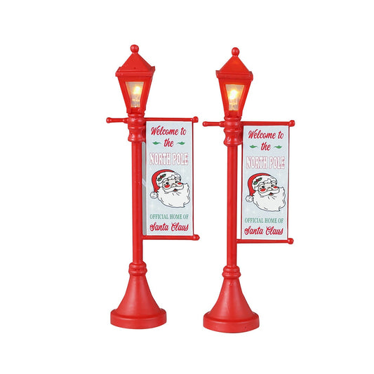 Lemax North Pole Lamppost Set Of 2 - Set di 2 lampioni del Polo Nord per villaggio di Natale