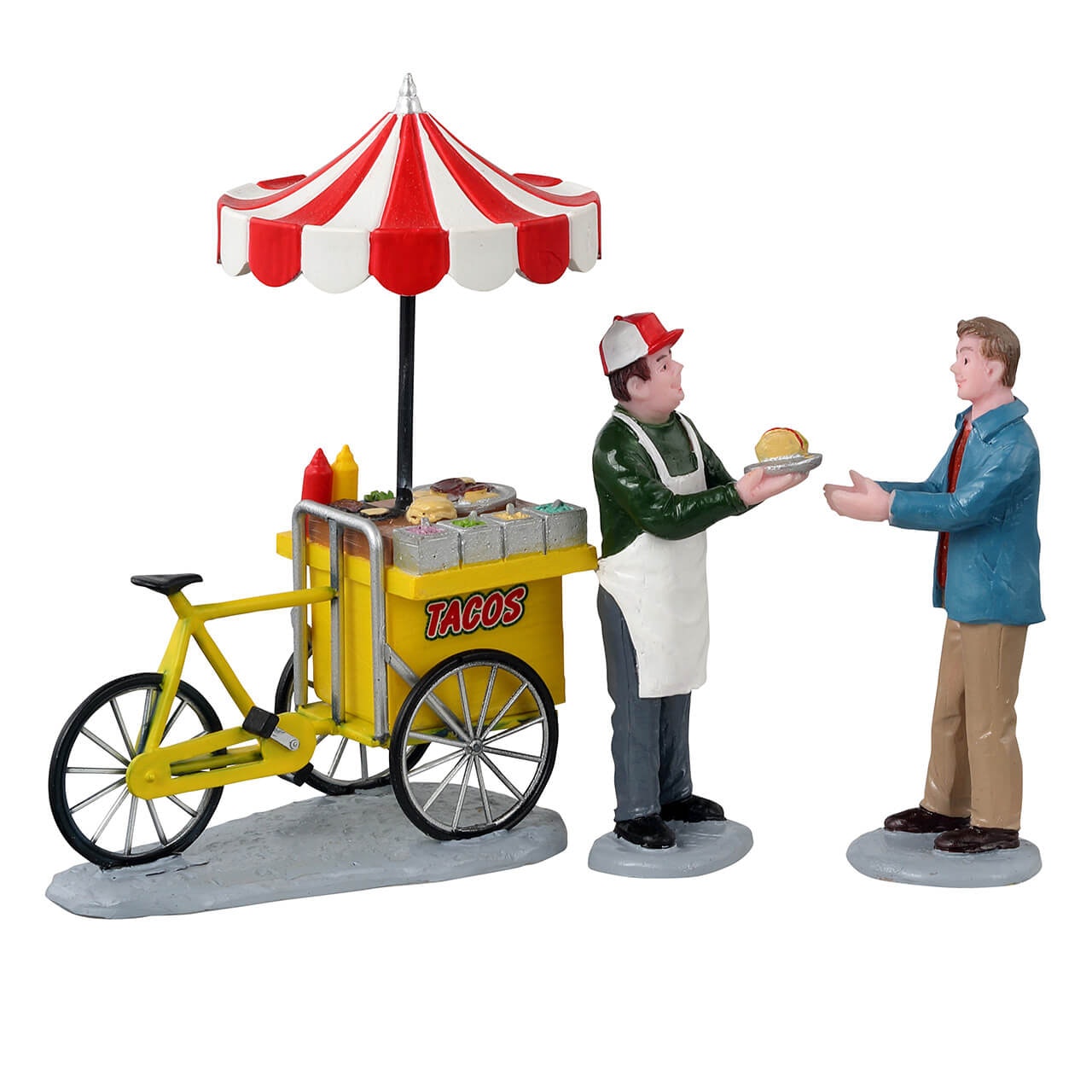 Lemax Taco Cart Set Of 3 - Carrello Per Tacos Set Di 3 pz Gioco invernale decorazione per villaggio Natale