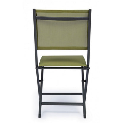 Sedia Per Esterno In Alluminio Antracite Verde Elin 47X57X H88 Cm