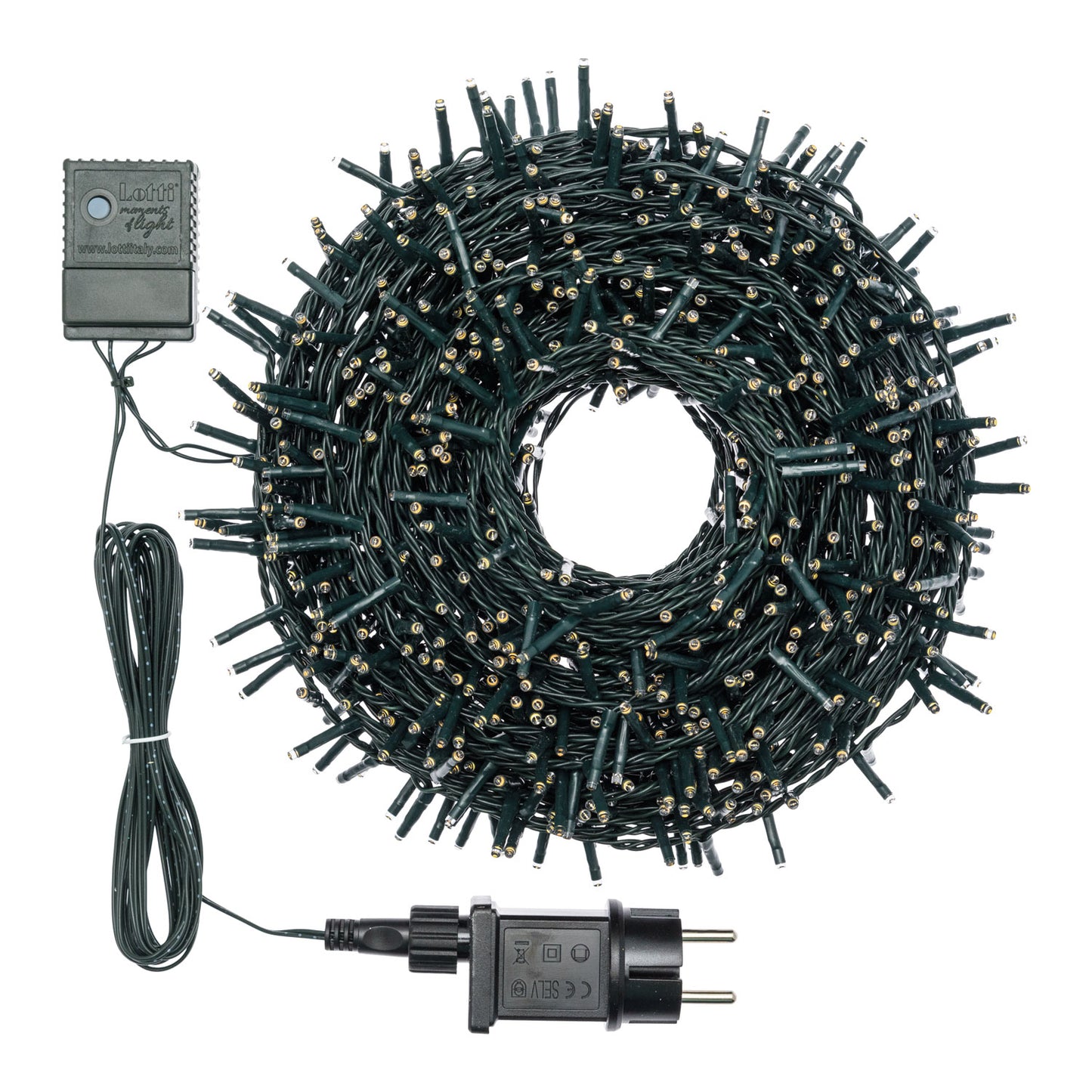 Catena Nastro ø6cm NTLG 1000 MiniLED cavo Verde 4+30,5m Luci di Natale