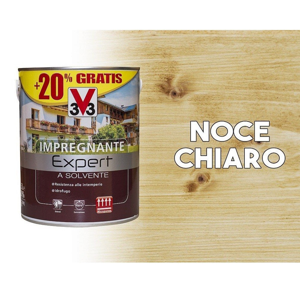 Impregnante a solvente protettivo per legno Expert noce chiaro 3 litri