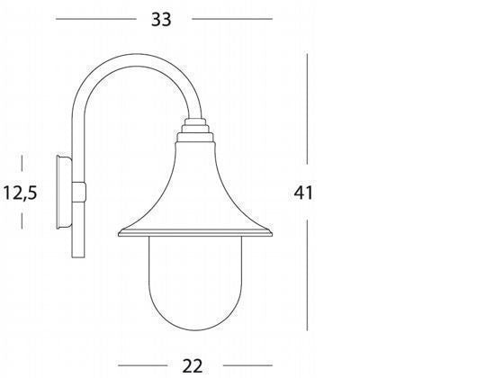 Applique In Basso E27  linea zoe  nero