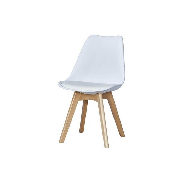 Sedia Lelia Bianco Gambe In Legno