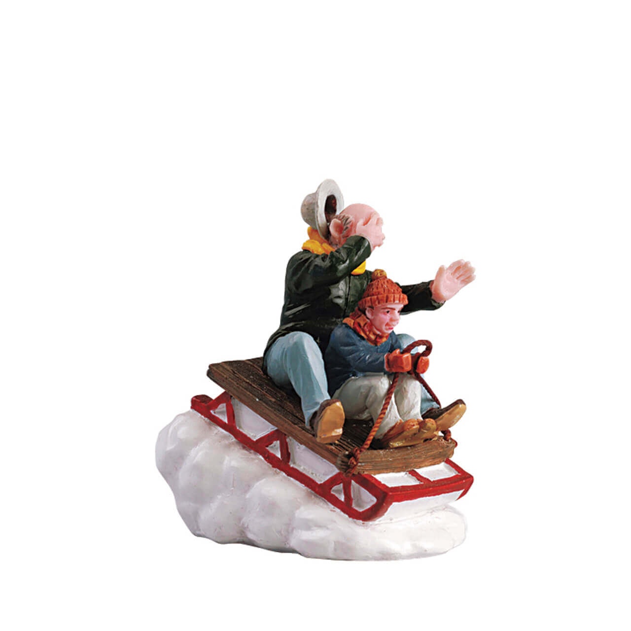 Lemax Sledding With Gramps - Andare in slitta con il nonno per villaggio di Natale