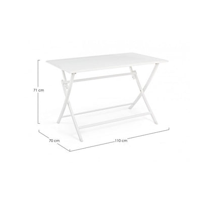 Tavolo per esterno in alluminio Bianco ELIN 110x70x h71 cm