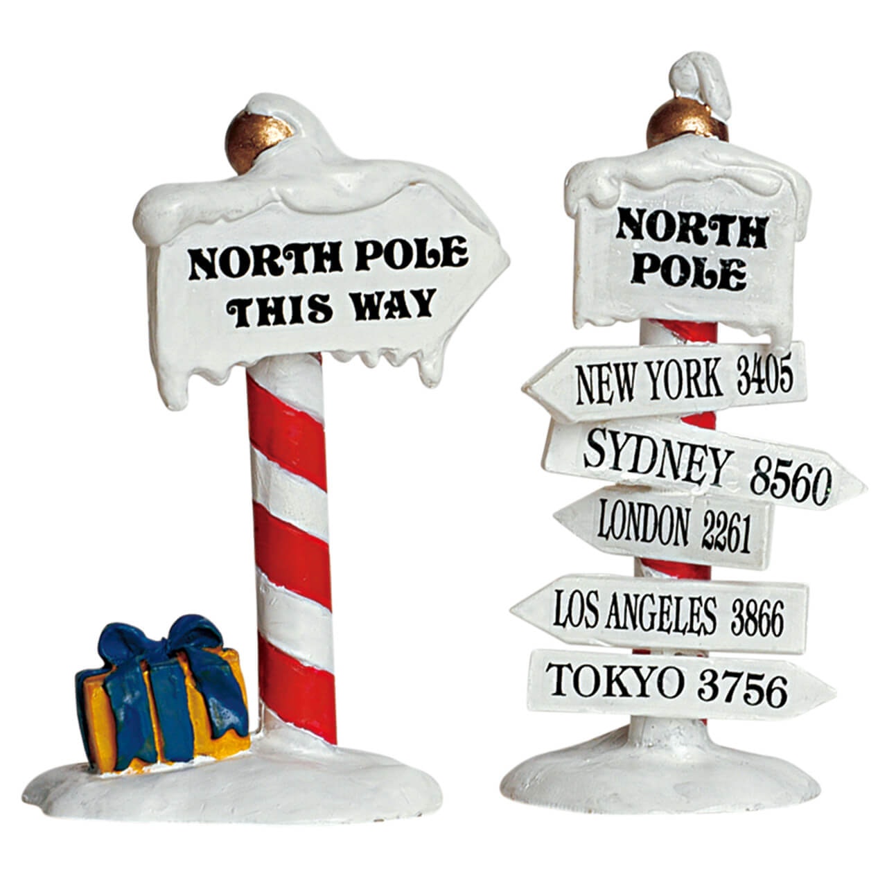 Lemax North Pole Signs Set Of 2 - Set di 2 segnali del Polo Nord fantasia 1 per villaggio di Natale