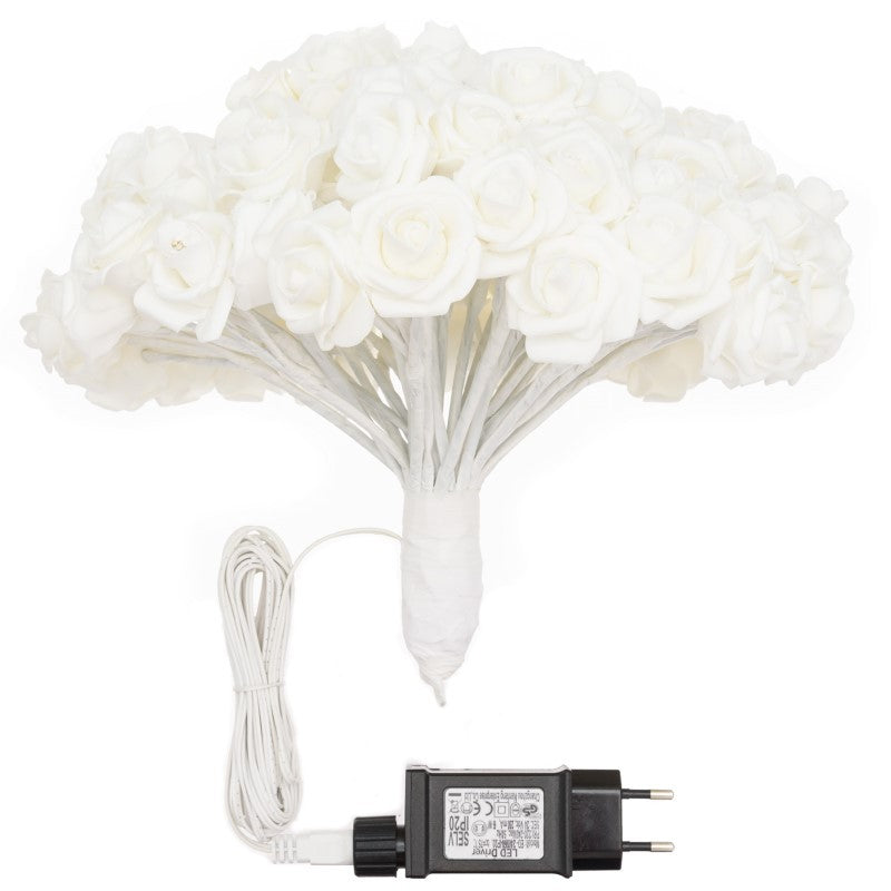 Bouquet Rose RBF Bianche 120 LED 4m + Ø30cm