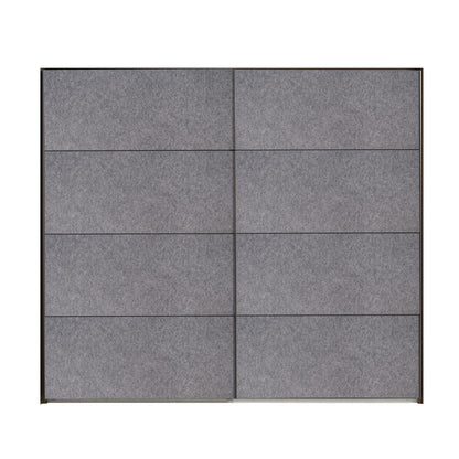 Armadio Audace 2 ante scorrevoli Noce/grigio - 223x250x67 cm