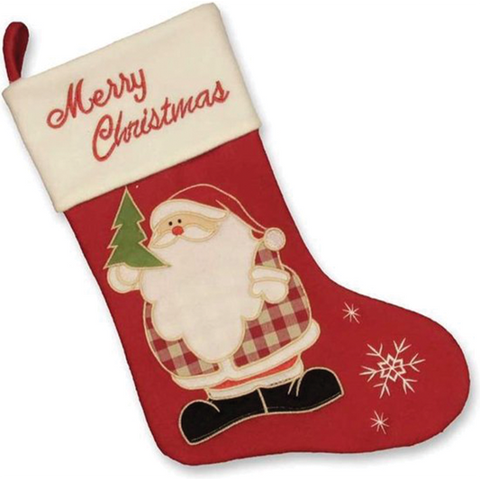 Calza befana con babbo natale colore bianco rosso