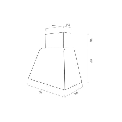 Cappa aspirante BRIO METAL in acciaio inox brunito cm 80