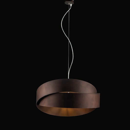 Lampadario  a sospensione in ferro Marrone Grafite due luci 46x h22 cm