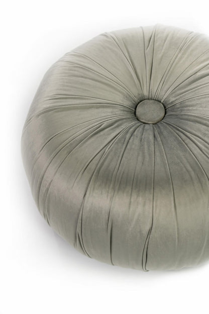 Pouf design velluto metallo grigio cm 36 x 36 x h 30