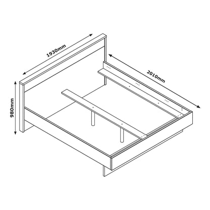 Letto Matrimoniale Audace Noce/Grigio - Dimensioni: 193,50x98,10x218 cm