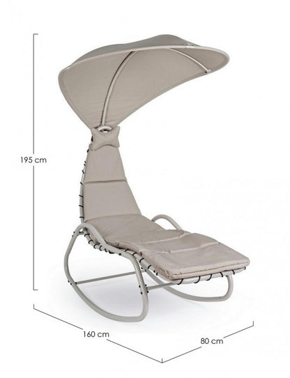 Chaise Longue Dondolo Baffin in metallo Avorio