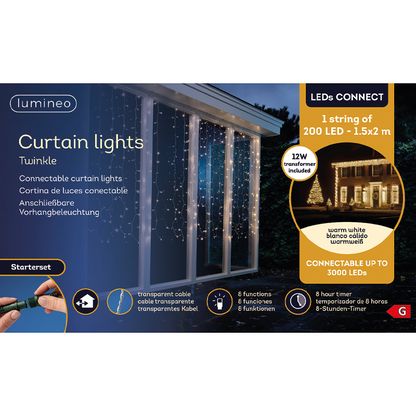 Tenda led Connect Curtain lights 200 led 1,5x2 metri