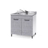 Sottolavello cucina grigio cemento 2 ante 80x50xH 85