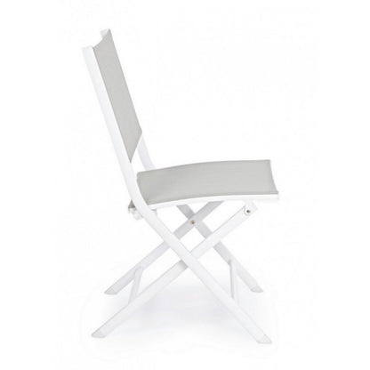 Sedia Per Esterno In Alluminio Bianco Grigio Elin 47X57X H88 Cm