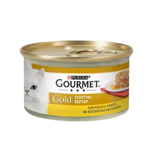 Gourmet Gold tortini con pollo e carote Purina 85 grammi