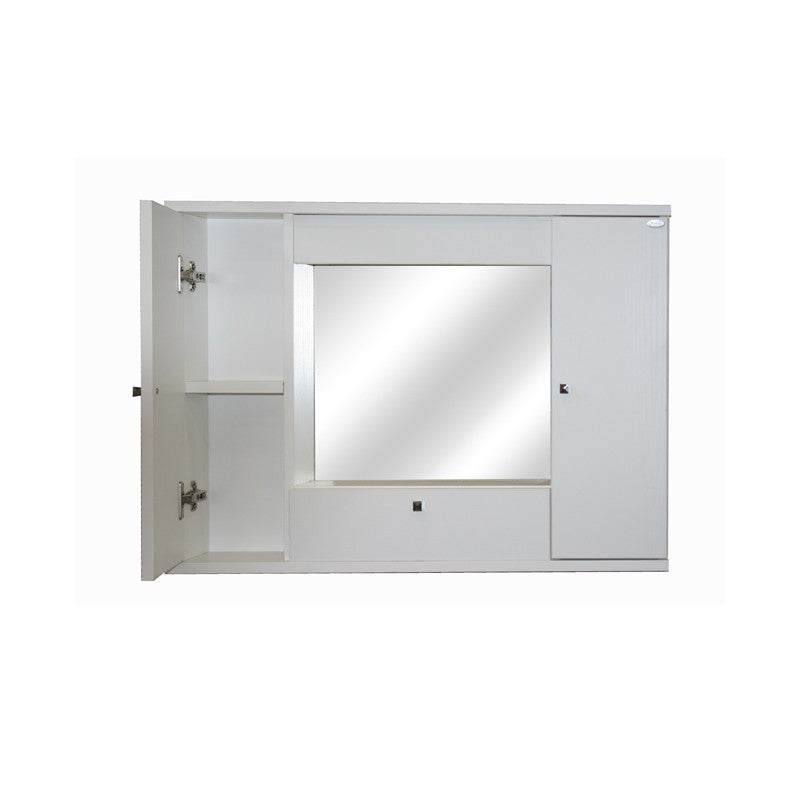 Mobile specchiera bagno bianco frassinato 2 ante c-ribalta h.61x93x14 cm