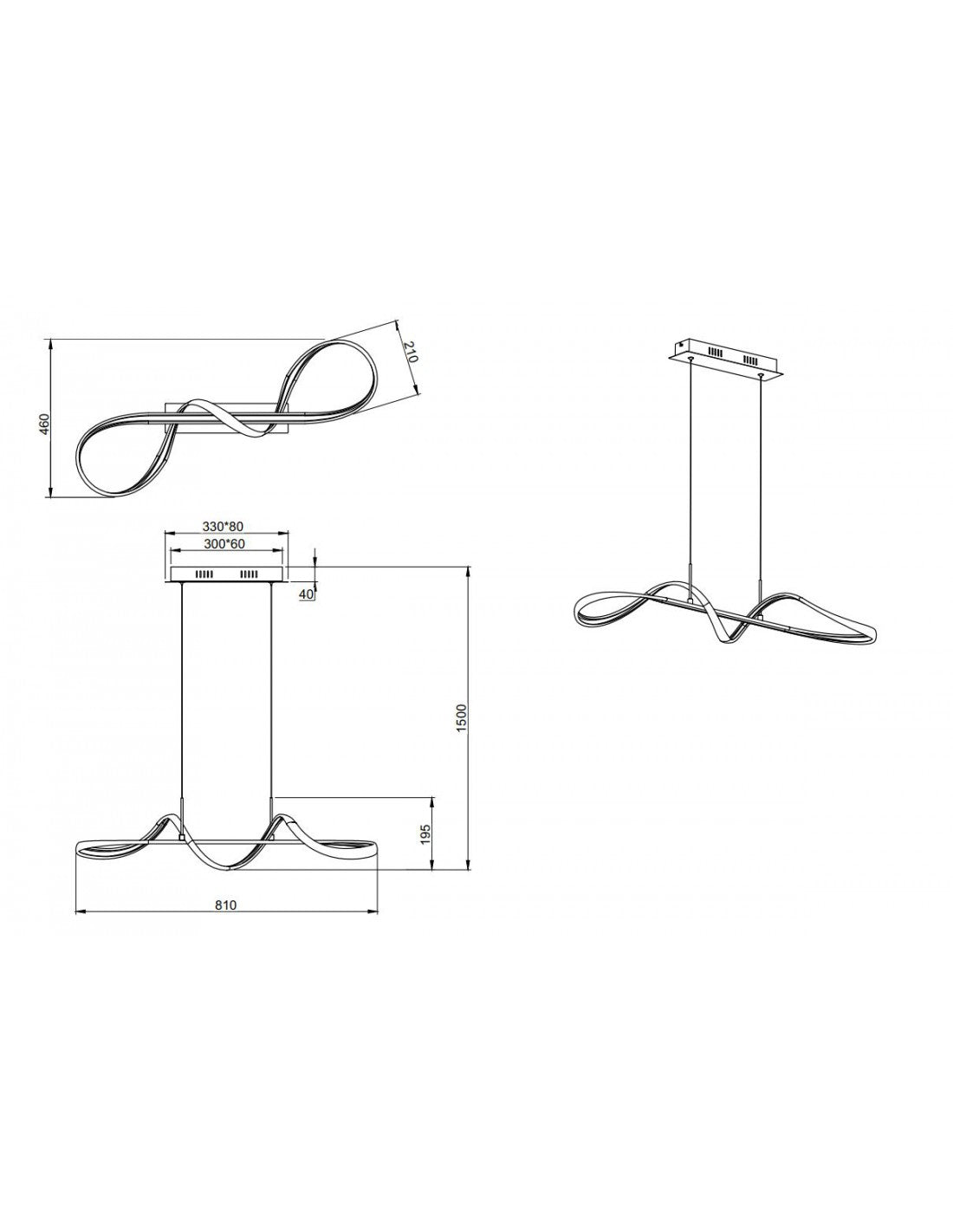 Sospensione Moderna Perugia Design Intreccio Cromo Led Dimmer 4000k Trio Lighting