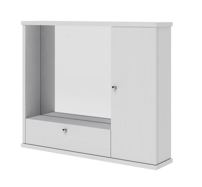 Mobile specchiera bagno bianco frassinato 1 anta c- ribalta h.61x73x14 cm