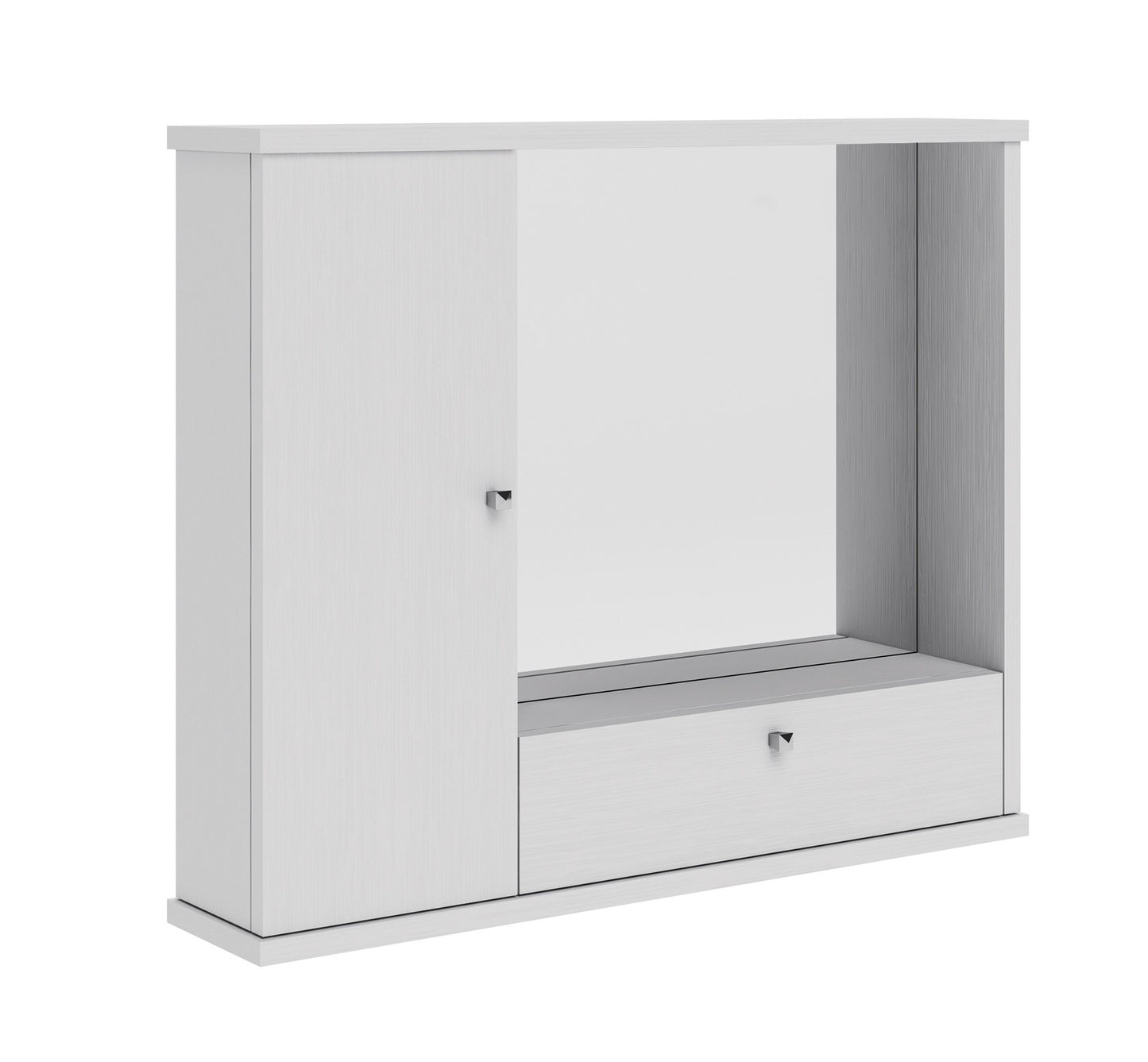 Mobile specchiera bagno bianco frassinato 1 anta c- ribalta h.61x73x14 cm