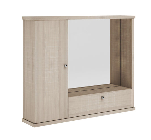 Specchiera bagno mobile arredo moderno 1 anta con ribalta  olmo h.61x73x14