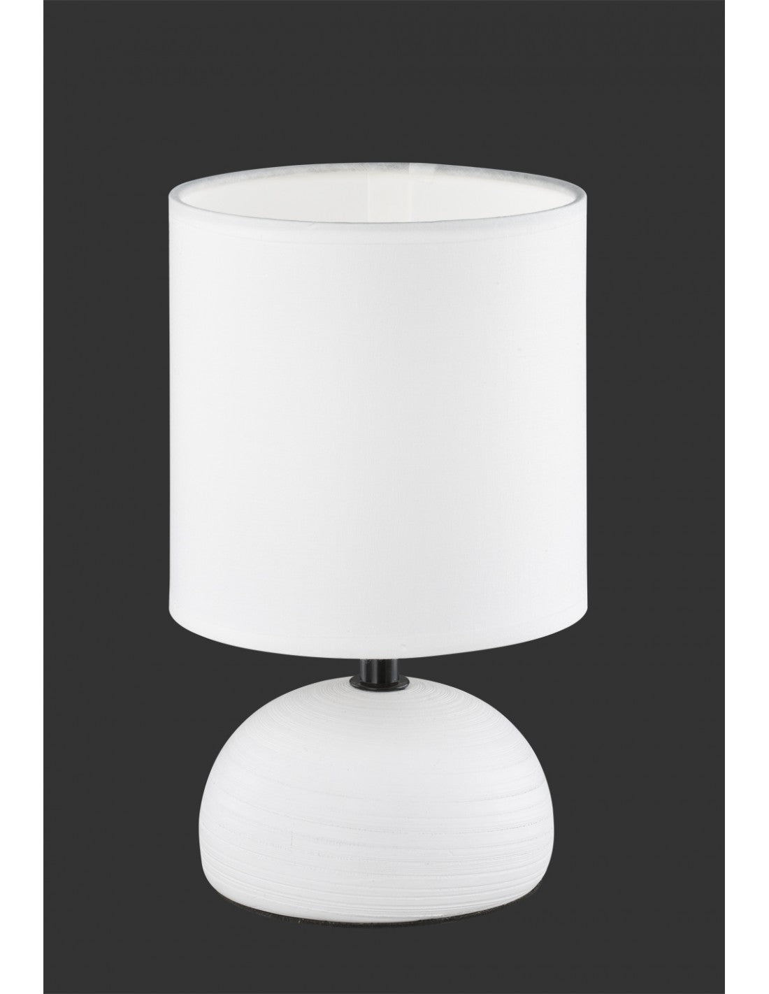 Lumetto Bianco Base Ceramica Paralume Tessuto Trio Lighting