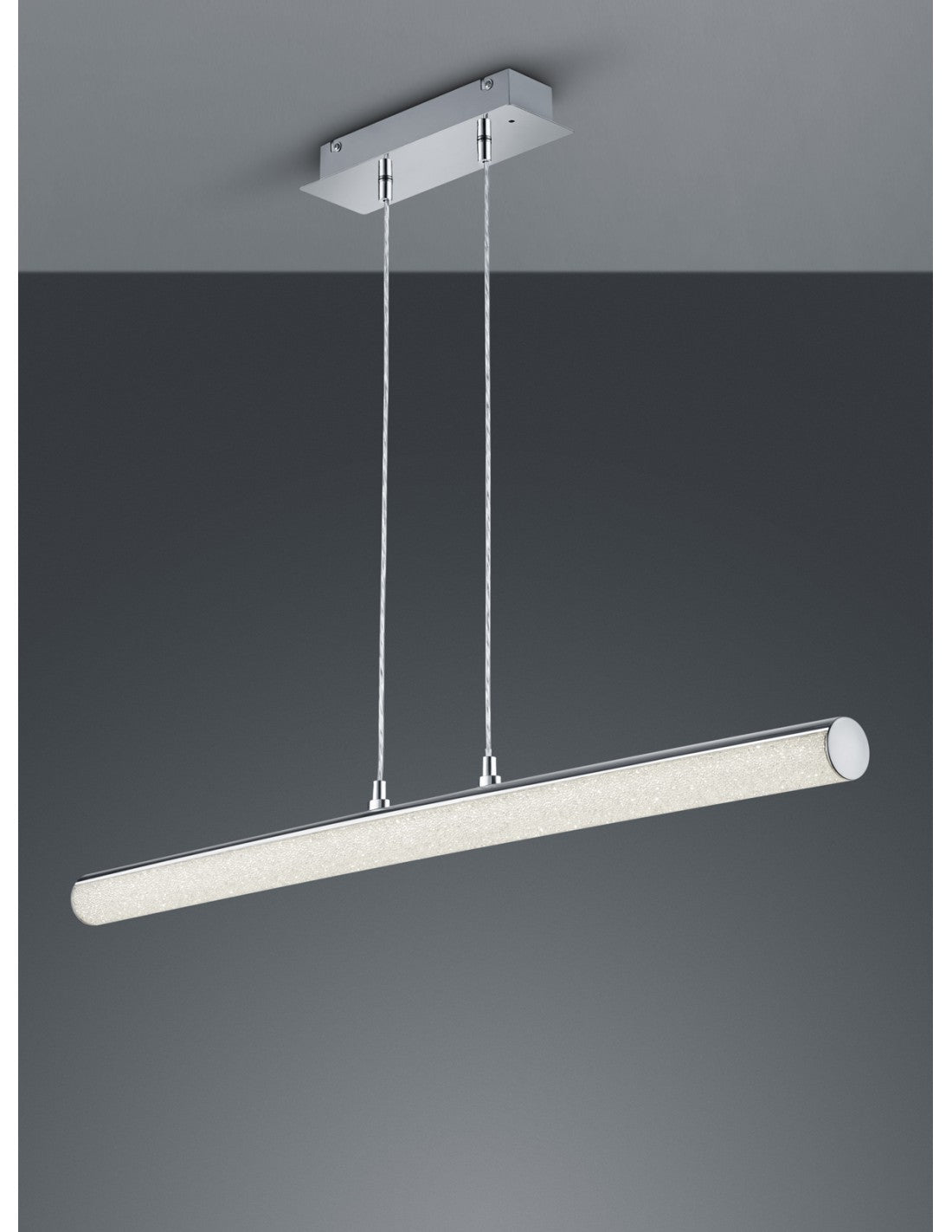 Sospensione Cromo Moderna Design Tubo Led RGBW Leia Trio Lighting