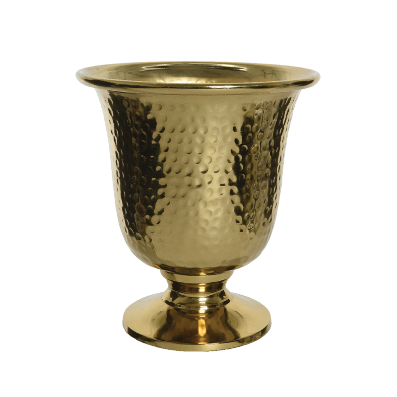 Vaso alluminio oro lucido H25cm