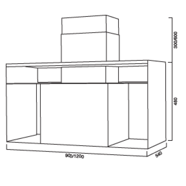 Cappa aspirante URBAN SPACE in acciaio inox brunito cm 90