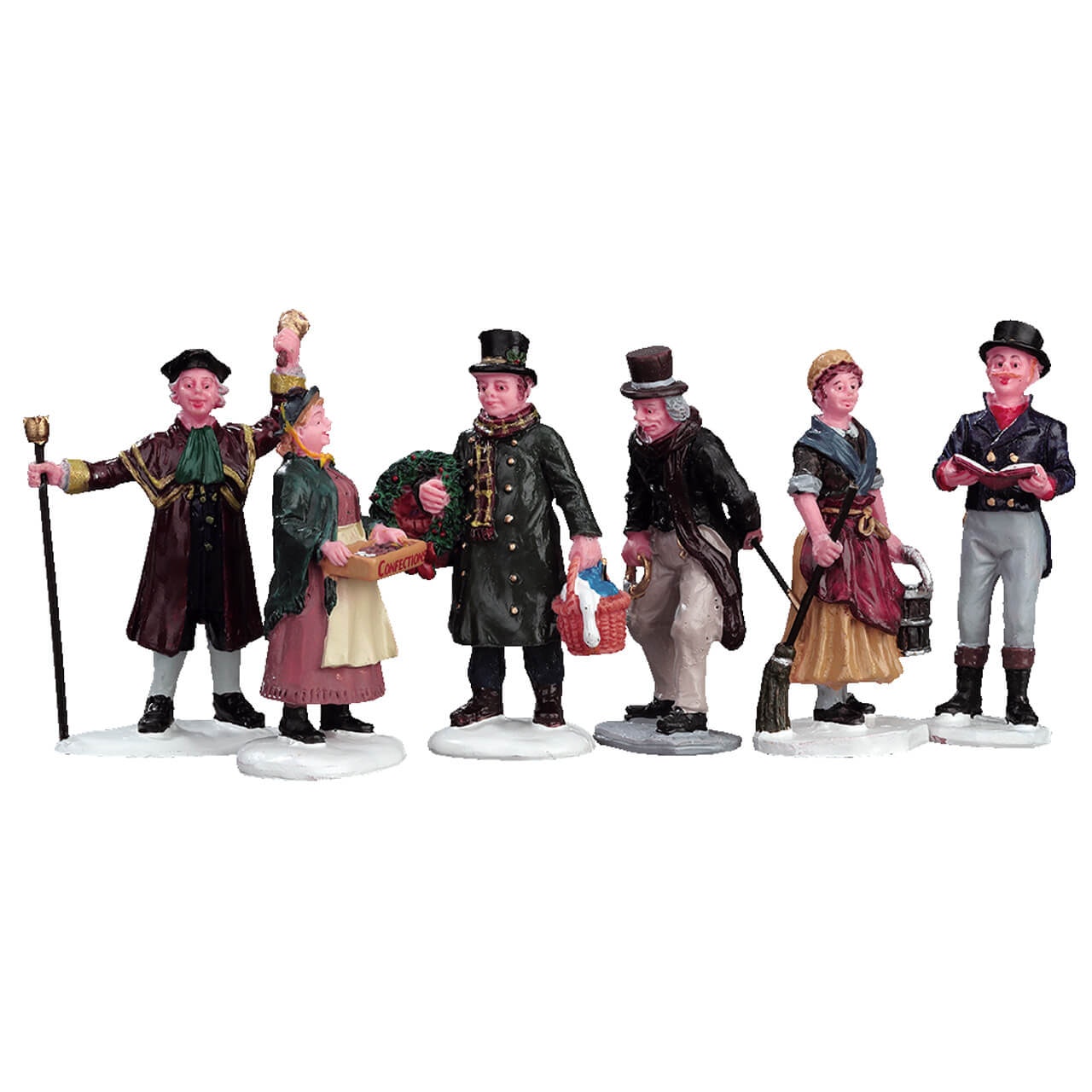 Lemax Village People FigurinesSet/6 - Set Di 6 Statuette Dei Village People Gioco invernale decorazione per villaggio Natale