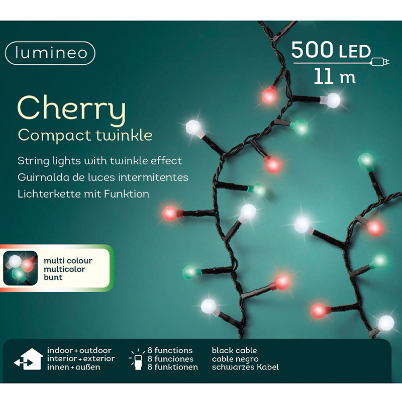 Luci di natale Cherry 500 led 11m multicolor