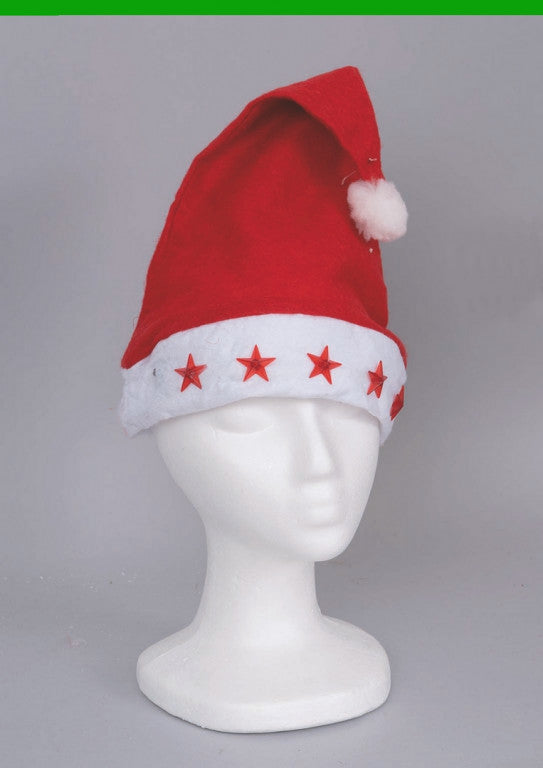 Cappello Rosso Con Stelle Luminose Cm.45 decorazione di Natale