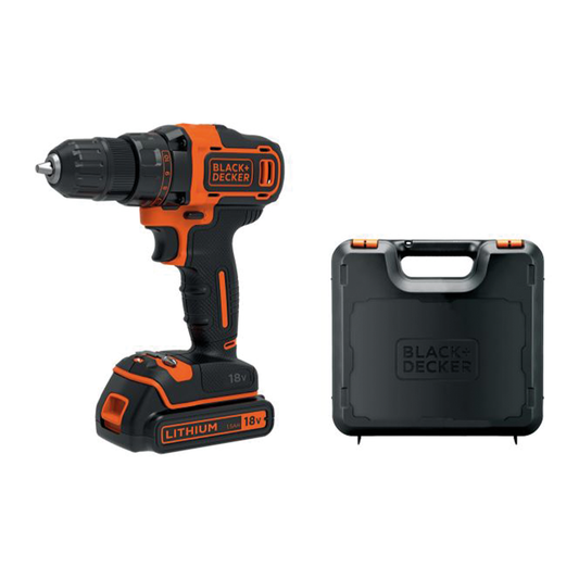 Black+Decker Trapano avvitatore a batteria litio 18 V con valigetta