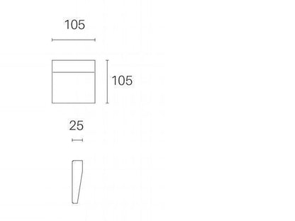 Segnapasso 3W Led 4000K  linea geo square  bianco