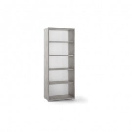 Libreria moderna in legno Beton Cemento quattro ripiani 71x41x h182 cm