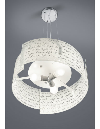 Sospensione Signa 3 Vetri Bianco 3xE27 Ø50 cm Trio Lighting