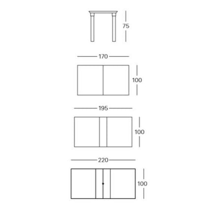 Tavolo allungabile da esterno lino 170x100x75H cm PER3 Scab