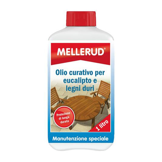 Mellerud Olio Curativo per Eucalipto e Legni Duri da 1 litro per la Pulizia di Tavoli e Sedie.