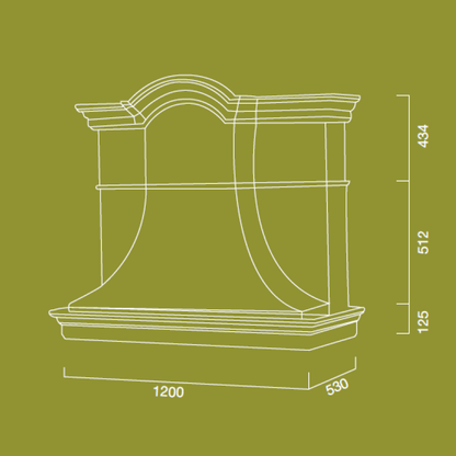 Cappa aspirante ARROGANCE in acciaio inox e cornice in legno colore tortora cm 120