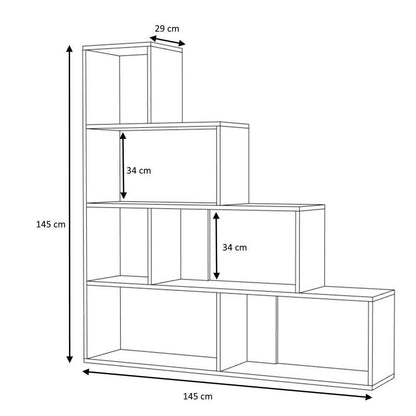 Libreria bianco rovere 145x145x29 cm. AKTIF