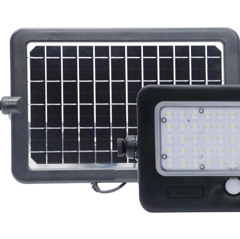 Proiettore Solare ricaricabile LED 10W- 4000K-1100lm IP65 - Batteria Litio