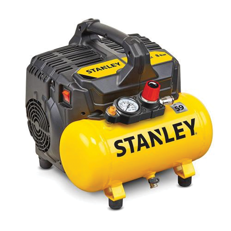 Stanley Compressore Aria Silenziato A Secco 6 Litri 1 Hp 59Db Dst 100/8/6