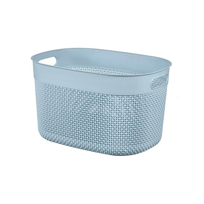 Contenitore Kis Filo Baskets L Stone Blu Cm22X38X28,5H