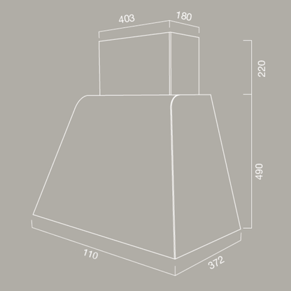 Cappa aspirante BRIO METAL in acciaio inox brunito cm 110