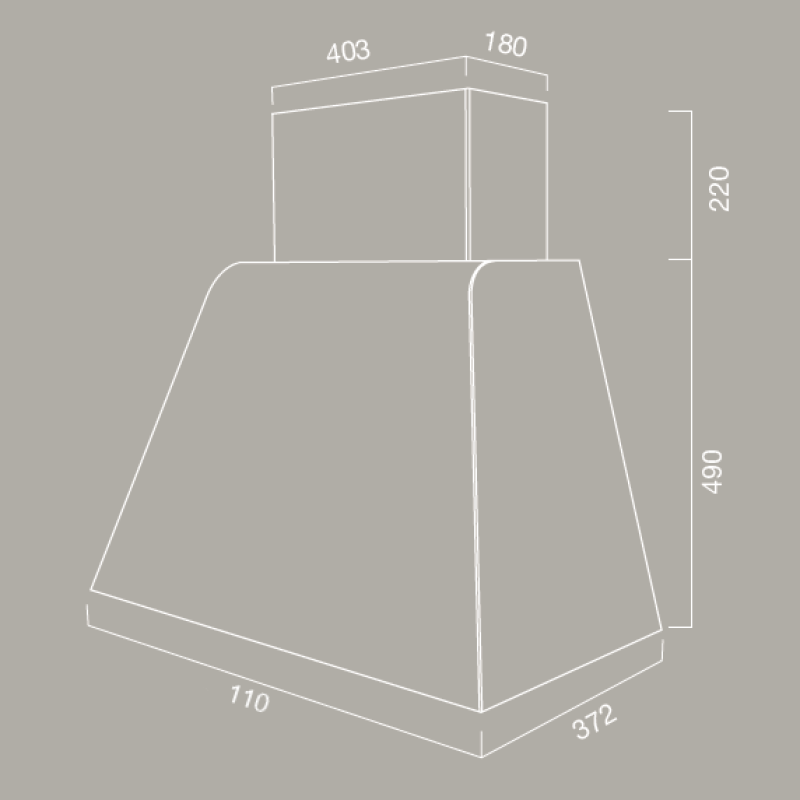 Cappa aspirante BRIO METAL in acciaio inox brunito cm 110